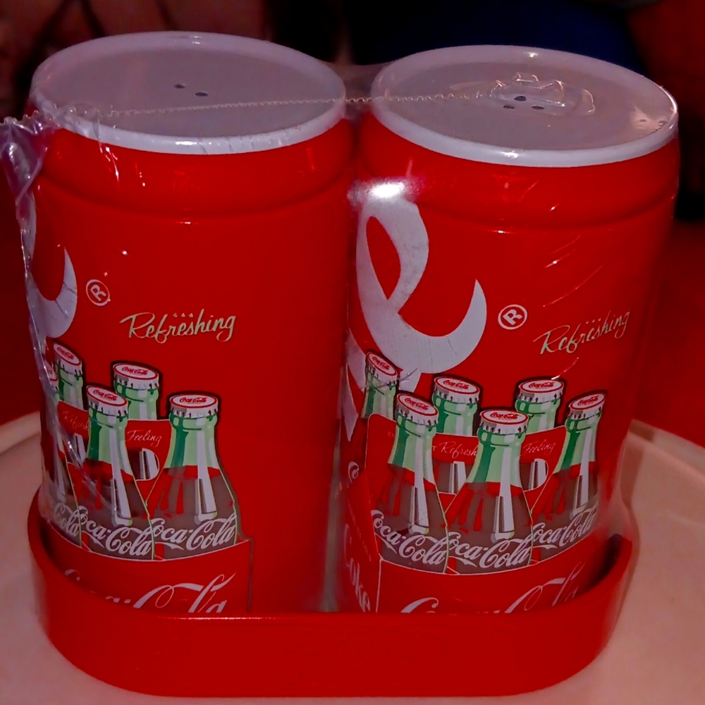 Tin Coca Cola Salt and Pepper Shakers